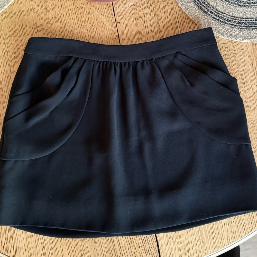 J. Crew Black Mini Skirt pockets and side zipper size 8